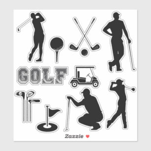 Moderne golf in zwarte kleur sticker
