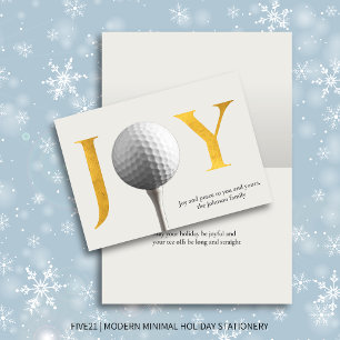 Moderne Golf Joy & Peace Gevouwen Kerstmis Feestdagen Kaart