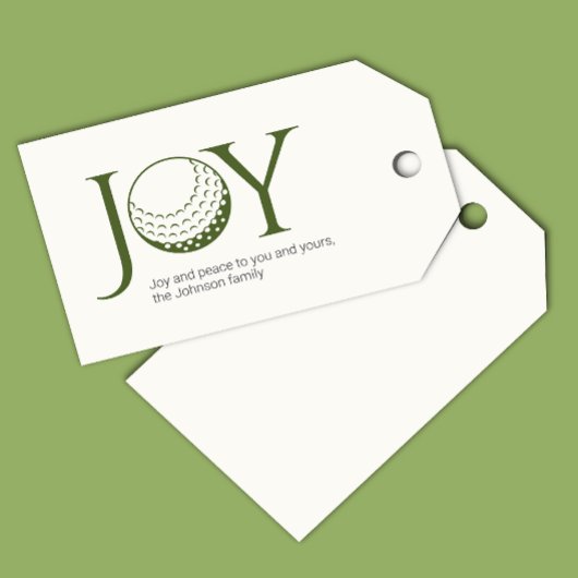 Moderne Golf Joy & Peace Kerstmis Cadeaulabel