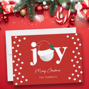 Moderne Golf Joy Typografie Festive Vakantie Rood Feestdagenkaart