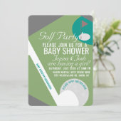 Moderne Golfbal Thema Jongens Baby Shower Groen Ma Kaart (Staand voorkant)