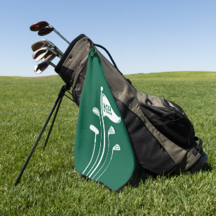 Moderne golfclubs Creëer uw eigen Initialen Golfhanddoek