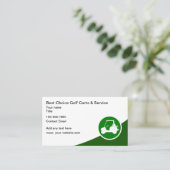 Moderne golfkar en golfauto visitekaartje (Staand voorkant)