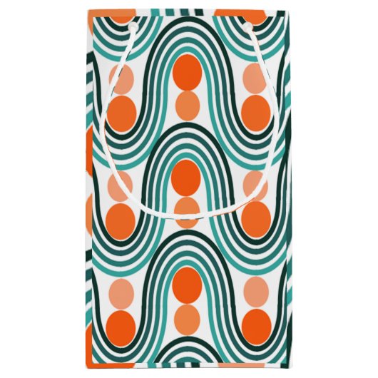 Moderne golven en cirkels van de middelbare eeuw klein cadeauzakje (Achterkant)