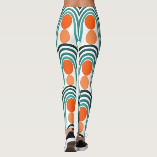 Moderne golven en cirkels van de middelbare eeuw leggings (Achterkant)