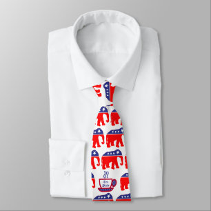 Moderne GOP Elephant & Tea Party Stropdas