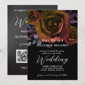 Moderne Gothic Donkere Rozen QRC Kaart (Voorkant / Achterkant)