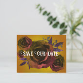 Moderne Gothic Roos foto Opslaan Onze Datum Briefkaart (Staand voorkant)