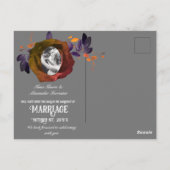 Moderne Gothic Roos foto Opslaan Onze Datum Briefkaart (Achterkant)