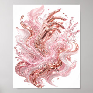 Moderne Goud ABSTRACTE KUNST Grafisch ontwerp Poster
