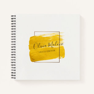 Moderne goud aquarel verf lijst notitieboek