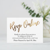 Moderne goud & Bokeh RSVP online informele handges (Staand voorkant)