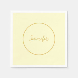 Moderne Goud & Cream Kleur Kalligrafie Duidelijk U Servet