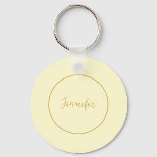 Moderne Goud & Cream Kleur Kalligrafie Duidelijk U Sleutelhanger