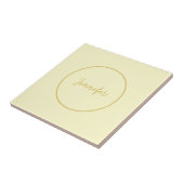 Moderne Goud & Cream Kleur Kalligrafie Duidelijk U Tegeltje (Zijkant)