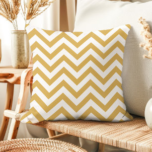 Moderne goud en witte chevron kussensloop kussen