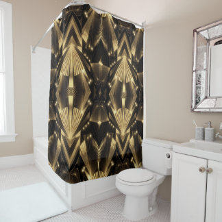 Moderne Goud Folie Elegantie Neo Art Deco Douchegordijn
