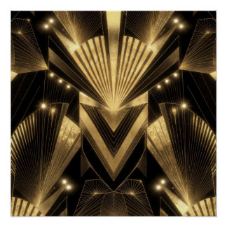 Moderne Goud Folie Elegantie Neo Art Deco Perfect Poster