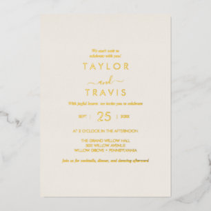 Moderne goud folie lettertype Ivoren casual brui Uitnodiging