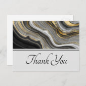 Moderne Goud & Grijs Agate Geode Edelsteen Bedankt Briefkaart (Voorkant / Achterkant)