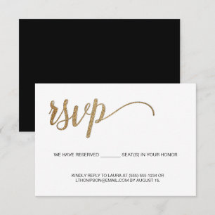 Moderne Goud RSVP geen mailing Gereserveerde zitpl Informatiekaartje