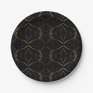 Moderne goud & zwart marmer Minimalistische luxe  Papieren Bordje