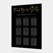 Moderne Goud & Zwart Trouwstoel Grafiek Acryl Bord (Hoek)