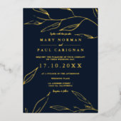 Moderne goudbladerbladbladerbladeren, eenvoudige k folie uitnodiging