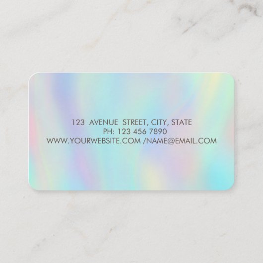 Moderne goudcirkels Lotus Holographic Visitekaartje (Achterkant)