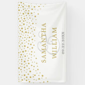 Moderne goudConfetti bruiloft foto Spandoek (Verticaal)