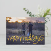 moderne goudelegant prettige feestdagen funky foto (Staand Voorkant)