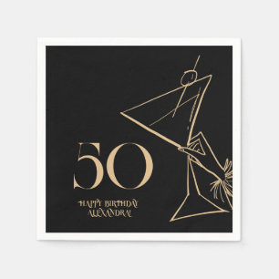 Moderne gouden 50e verjaardag servetten