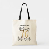 Moderne gouden 70ste verjaardag gepersonaliseerde tote bag (Achterkant)