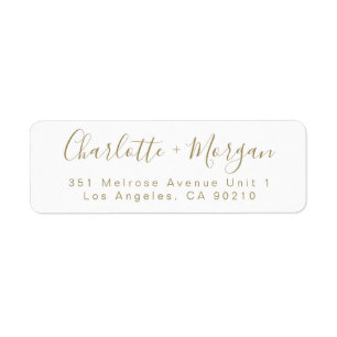Moderne gouden aangepaste script eenvoudige chic W Etiket