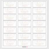Moderne gouden Adresetiketten voor weduwschappen m Sticker (Vel)