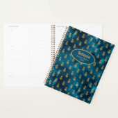 Moderne Gouden Ananassen Tealblauw Personaliseer Planner (Display)