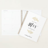 Moderne Gouden Blad Toekomstige Mevrouw Trouwen Planner (Display)
