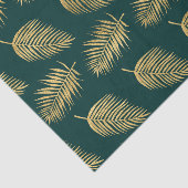 Moderne gouden bladeren tegen groene ontkoppeling tissuepapier (Detail)