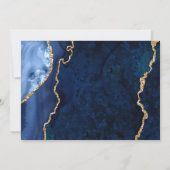 Moderne gouden blauw bruiloft 'Save the Date' Save The Date (Achterkant)