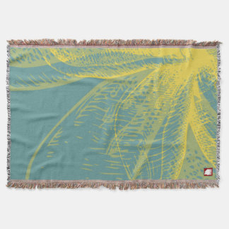 Moderne Gouden Bloem Verf 1 Deken