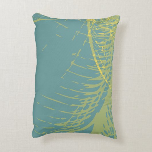 Moderne Gouden Bloem Verf 1 van RD Accent Kussen (Achterkant (Verticaal))