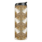 Moderne Gouden Bloemen Thermische Tumbler Thermosbeker (Gedraaid links)