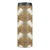 Moderne Gouden Bloemen Thermische Tumbler Thermosbeker (Achterkant)