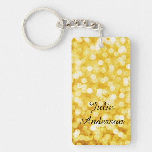 Moderne gouden Bokeh acryl Sleutelhanger (Voorkant)