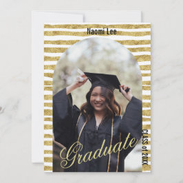 Moderne Gouden Boog Aangepaste Details Graduation  Kaart