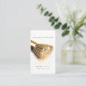 Moderne Gouden Borstel Make-up Artiest Visitekaartje (Staand voorkant)