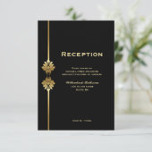 Moderne gouden bruidbruinbruidjes informatiekaartje (Staand voorkant)