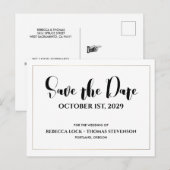 Moderne gouden bruidsolie bespaart de datum briefkaart (Voorkant / Achterkant)