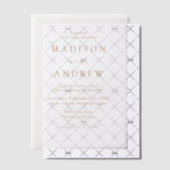 Moderne gouden bruiloft met elegant elegant vellum uitnodigingen (Offset (Uitnodiging))