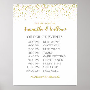 Moderne gouden Confetti bruiloft Poster